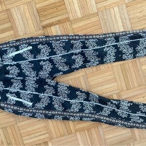 In earnest Byron Lars size 2 Lagos Pants Elegant Black Floral with Gold Dust NWT